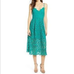 ASTR the Label lace midi dress- green teal aqua
